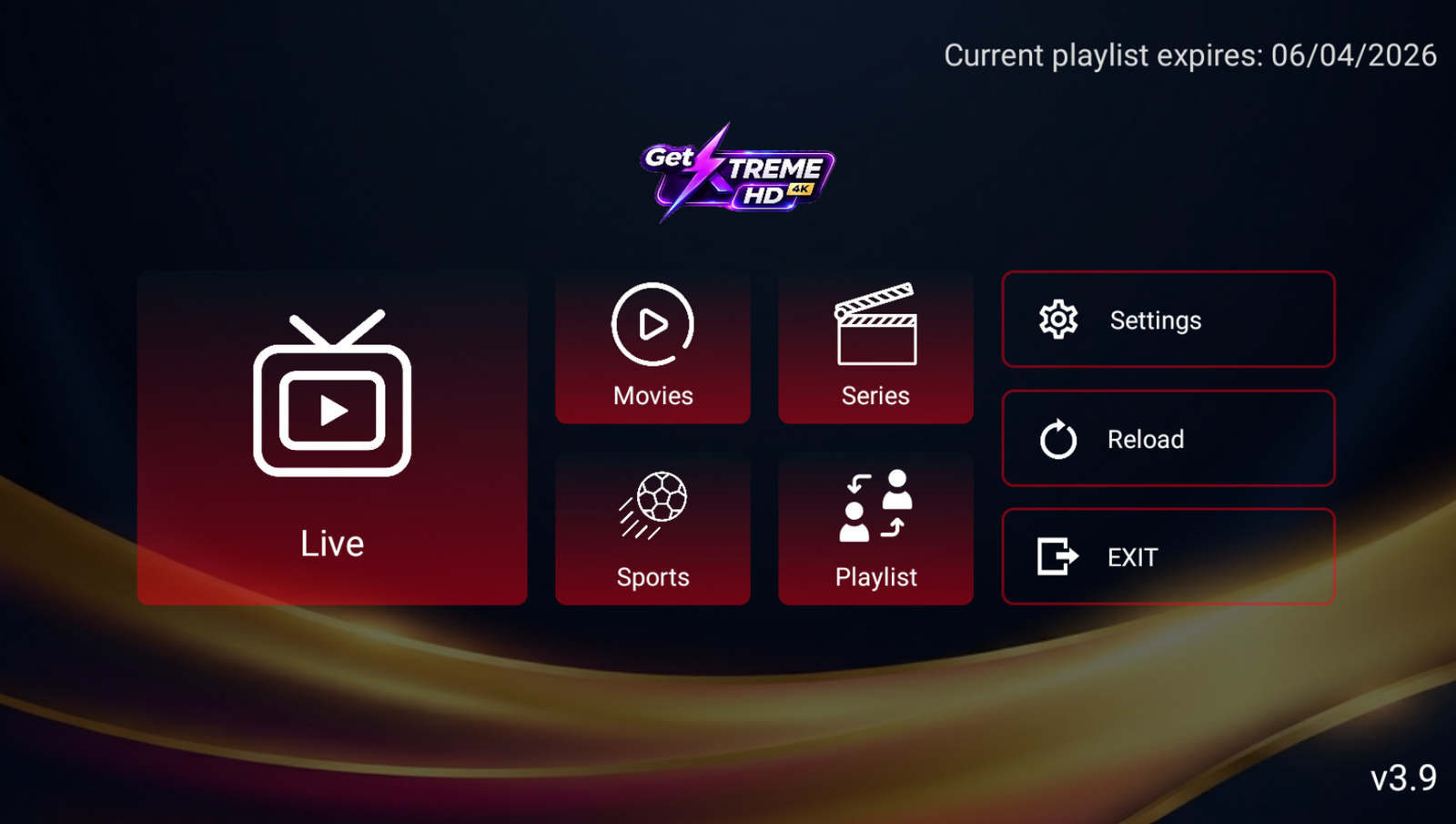 GetXtremeHD playlist connected screen